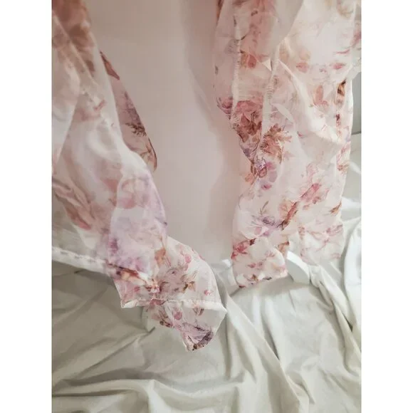 Lulus Babydoll Coquette Milkmaid Smocked Tiered Flowy Mini Dress Woman's Size M - Picture 8 of 16